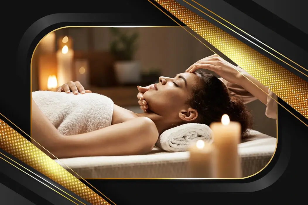 Girl taking spa